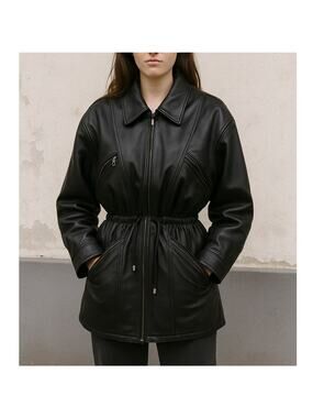 Danier Vintage Leather Drawstring Waist Jacket
